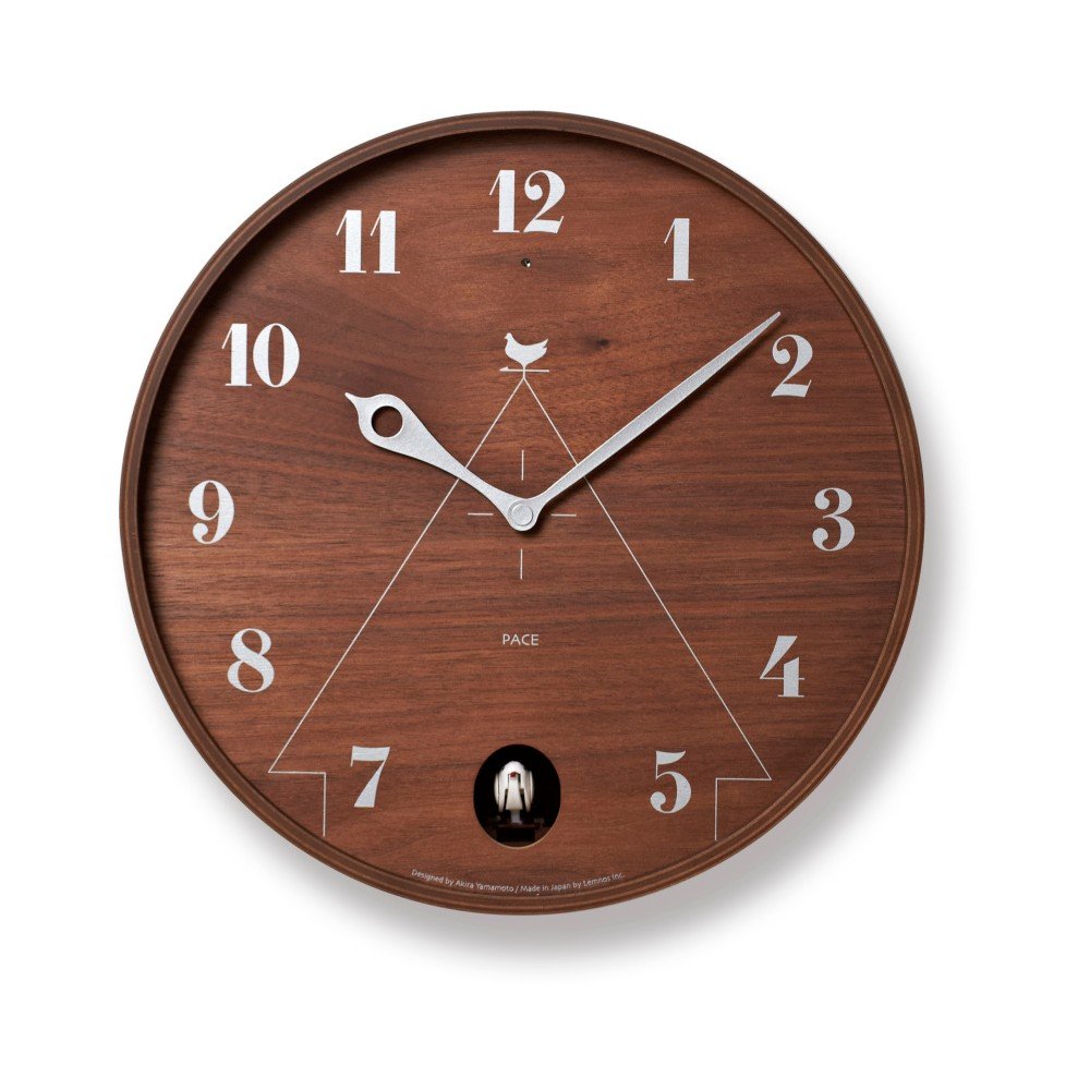 Tmavě hnědé kukačkové hodiny Lemnos Clock Pace, ⌀ 30,5 cm v:864700