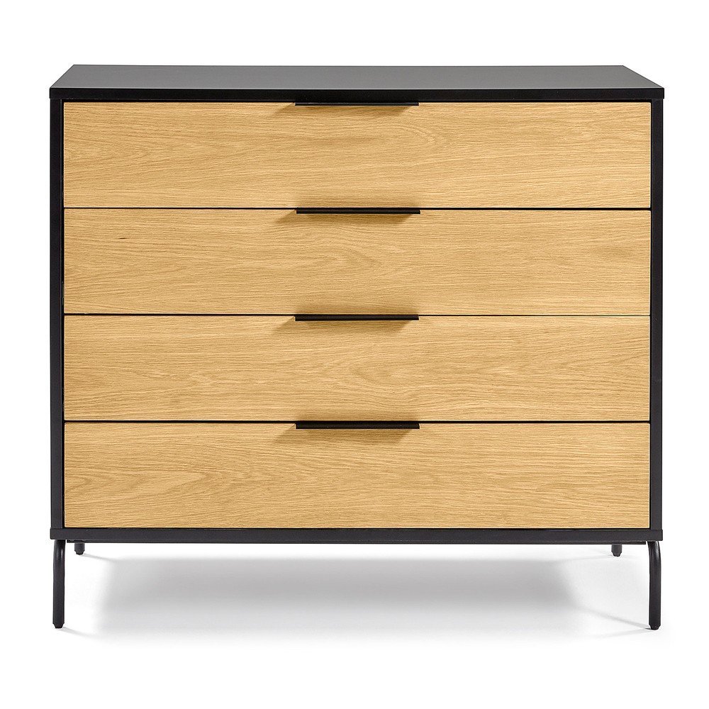 Černo-hnědá komoda Kave Home SAVOI, 100 x 90 cm v:1335522