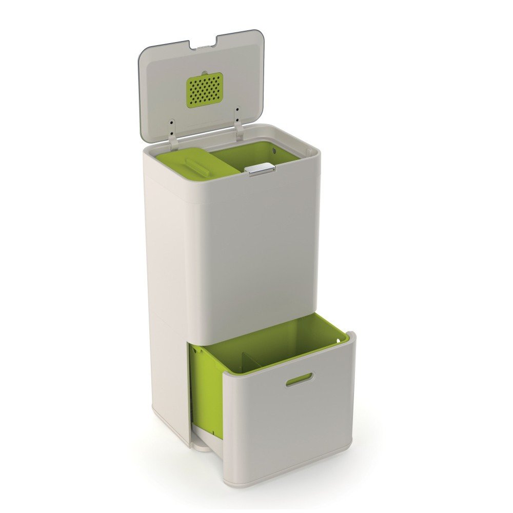 Krémový koš na tříděný odpad Joseph Joseph IntelligentWaste Totem, 60 l v:848664