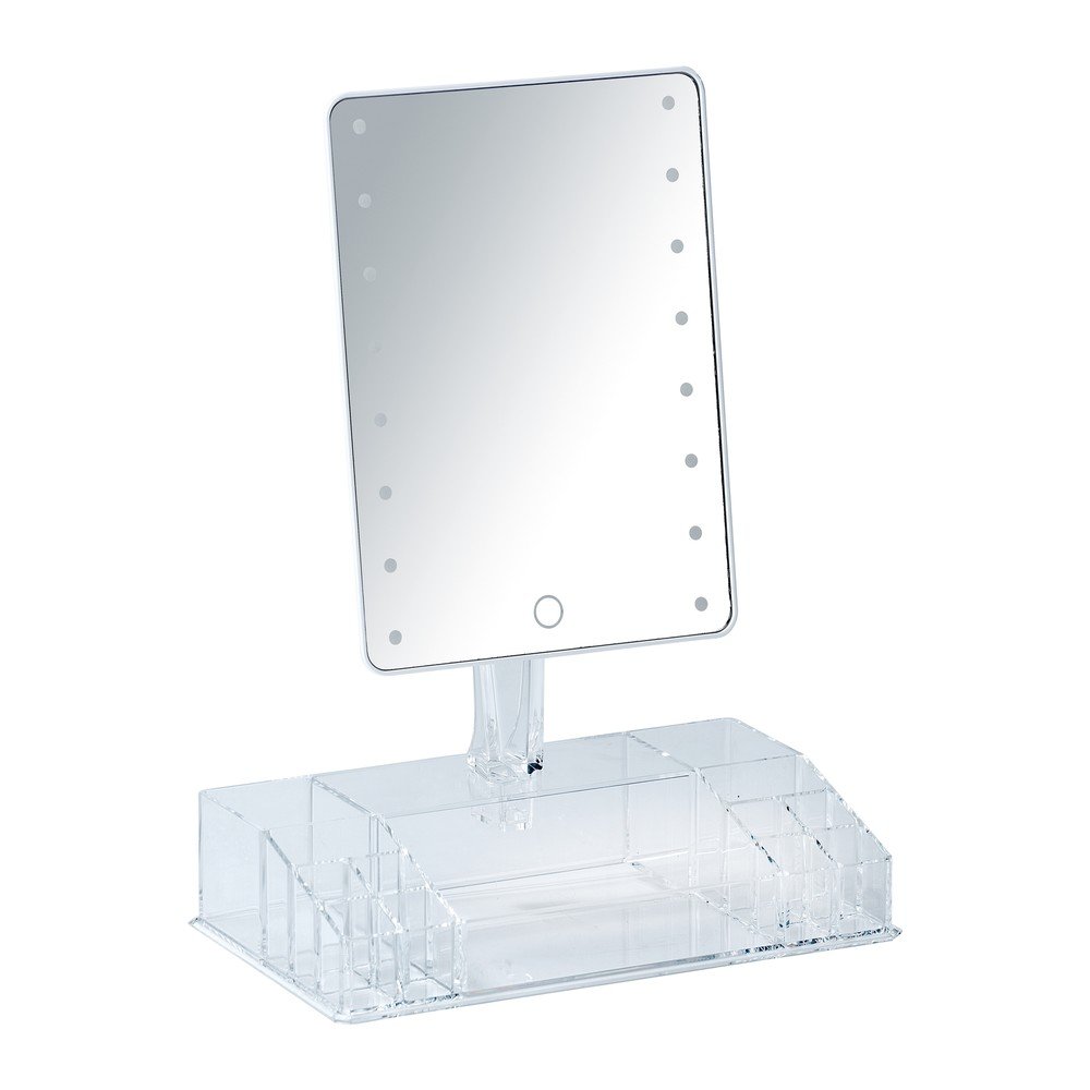 Bílé kosmetické zrcadlo s LED podsvícením a organizérem na make-up Farnese v:1337299 Bílé kosmetické zrcadlo s LED podsvícením a organizérem na make-up Farnese v:1337299