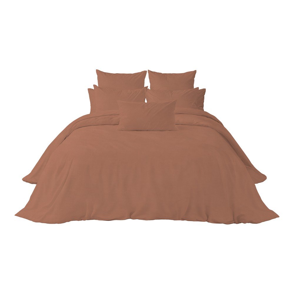 Set cihlově červeného povlaku na peřinu a polštář z bavlněného perkálu L'Officiel Interiors Les Essentiels, 135 x 200 cm v:1317736