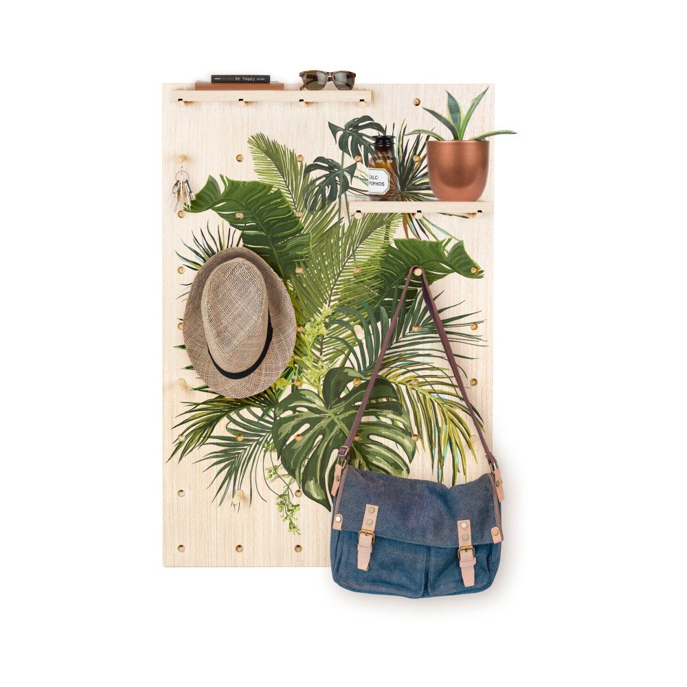 Nástěnka s poličkami z borovicového dřeva Surdic Pegboard Tropical Bunch v:1079752