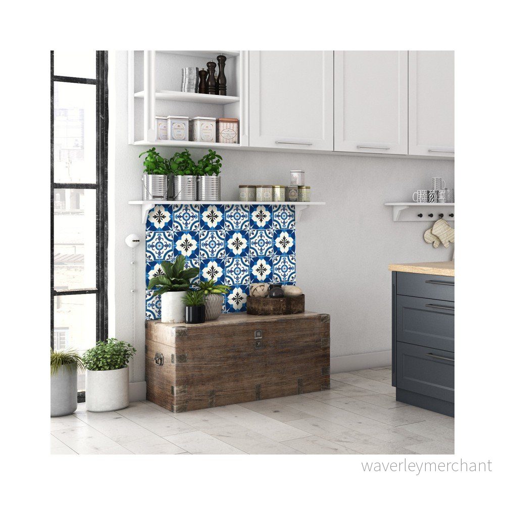 Sada 24 nástěnných samolepek Ambiance Wall Stickers Tiles Zina, 10 x 10 cm v:1204560