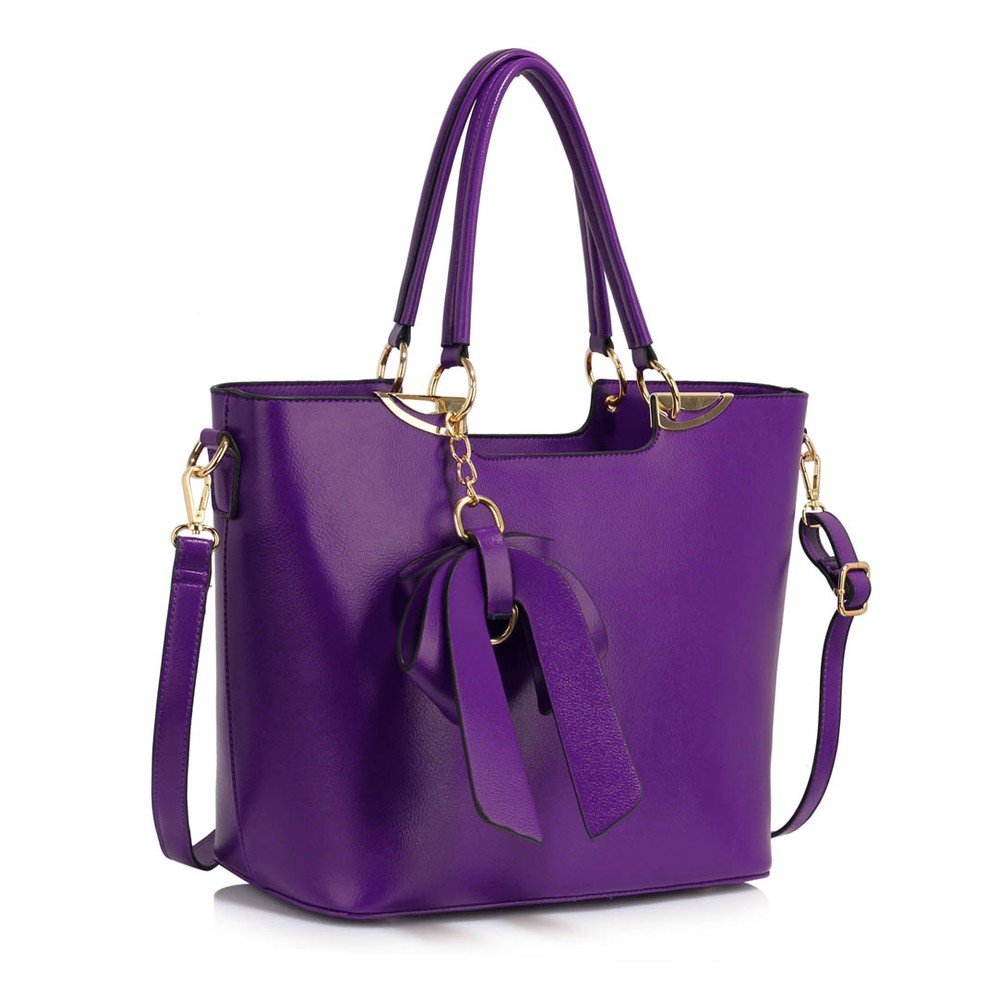 Fialová kabelka z eko kůže L&S Bags Clichy v:773508