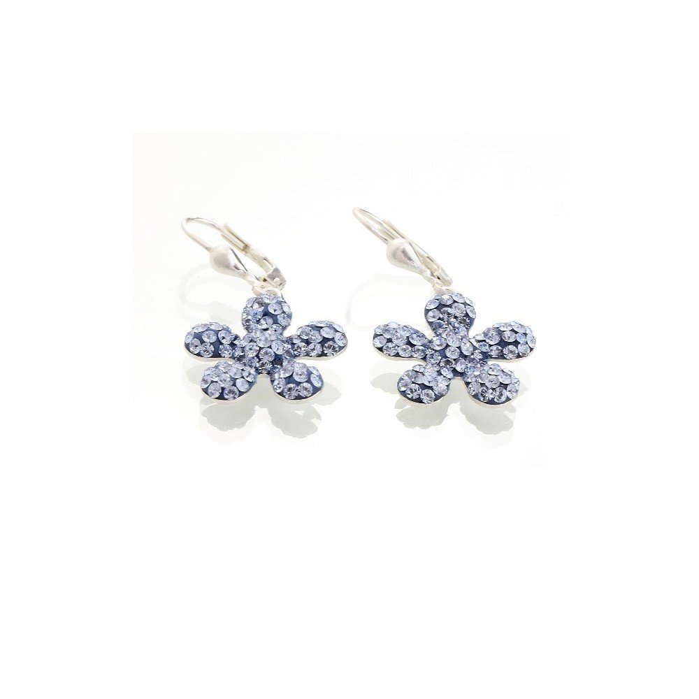 Modré náušnice se Swarovski krystaly Yasmine Flower v:779122
