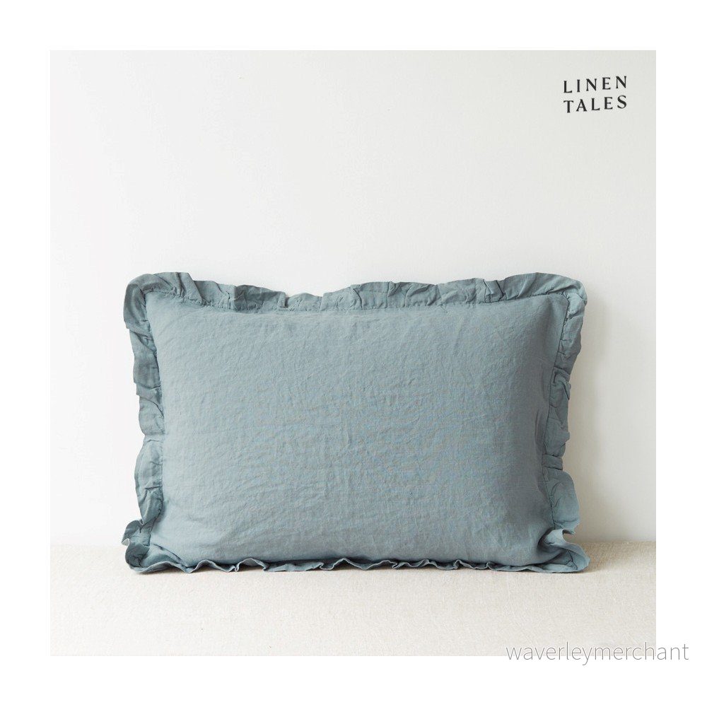 Lněný povlak na polštář 40x40 cm Blue Fog – Linen Tales v:1538244