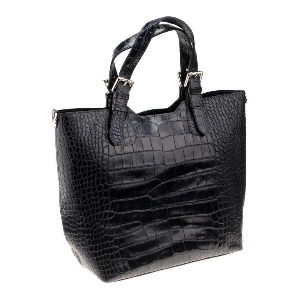 Černá kožená kabelka Florence Bags Cembro v:709282