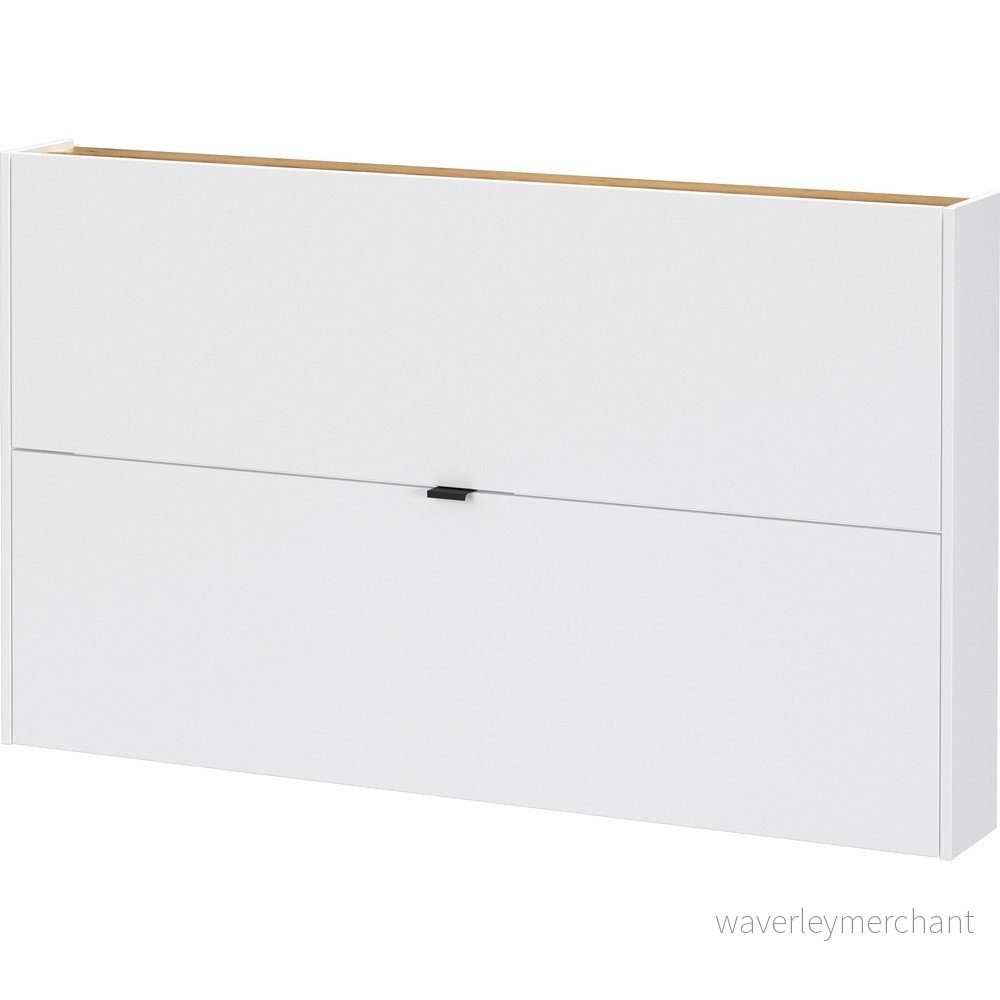 Bílý výklopný/závěsný botník v dekoru dubu 140x83x18 cm Ameca – Germania v:1784158