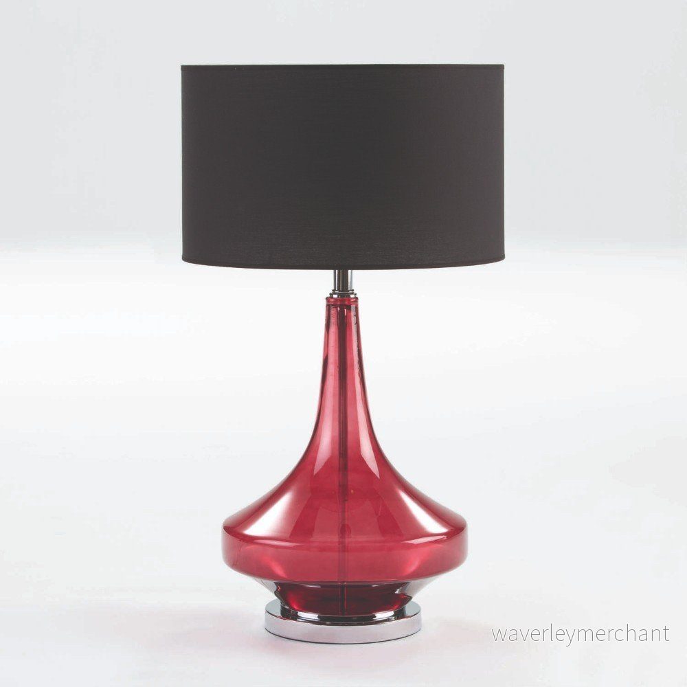 Červená skleněná stolní lampa bez stínidla Thai Natura, výška 53 cm v:1085474