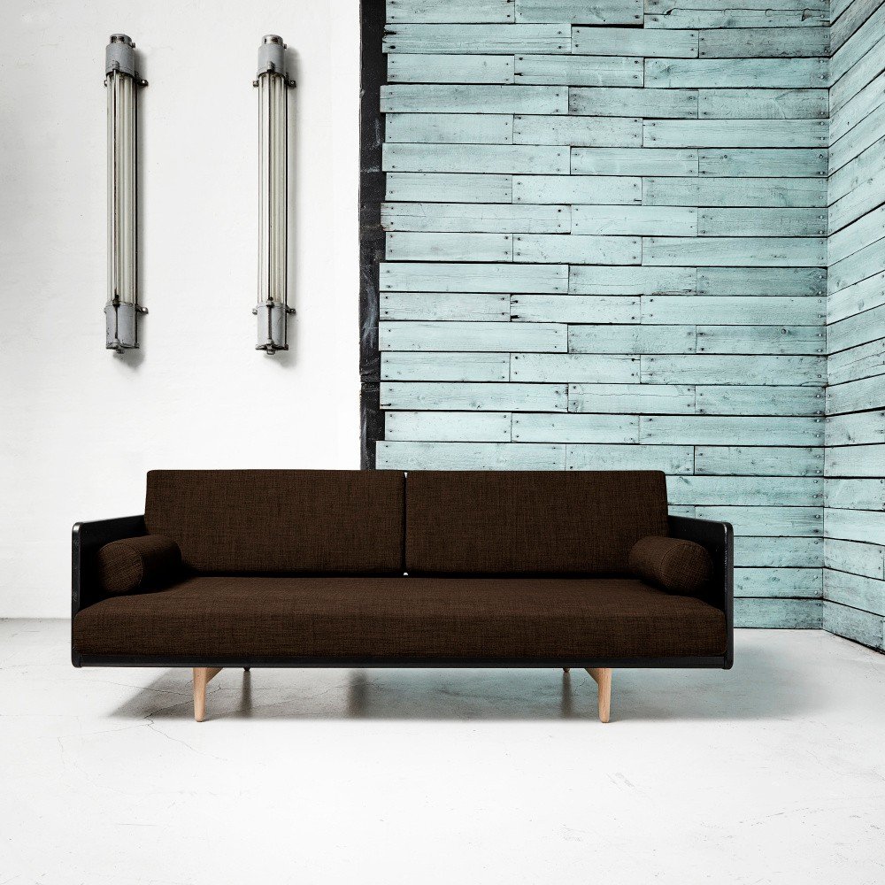 Rozkládací pohovka Karup Deva Black/Raw Oak/Choco Brown v:730144