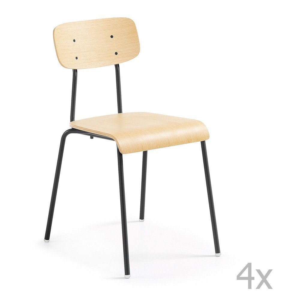 Sada 4 židlí s černou konstrukcí La Forma Klee v:911854