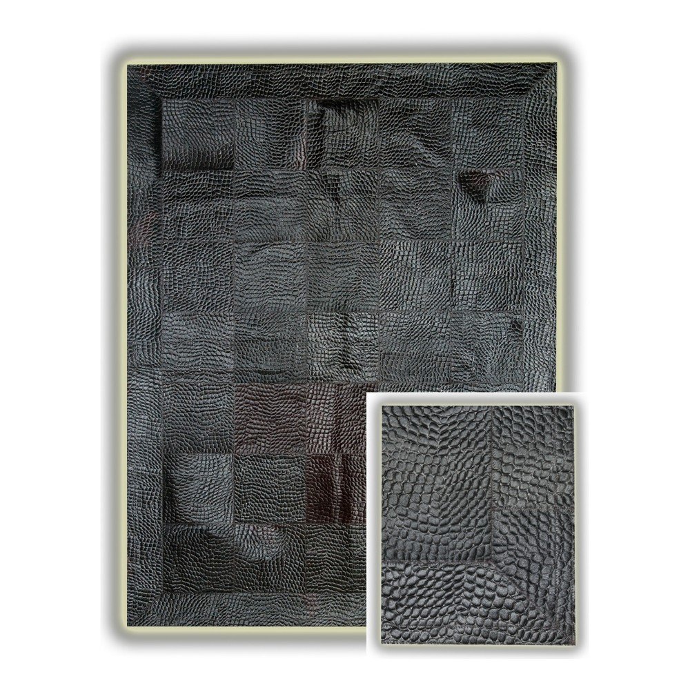 Šedý koberec z pravé kůže Pipsa Crocodile, 140x200 cm v:912992