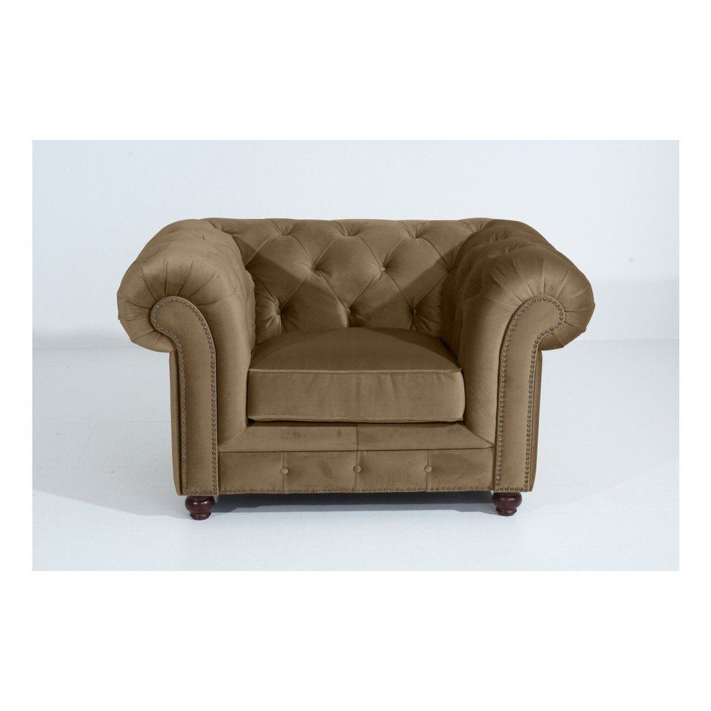 Pískově hnědé křeslo Max Winzer Orleans Velvet v:909430