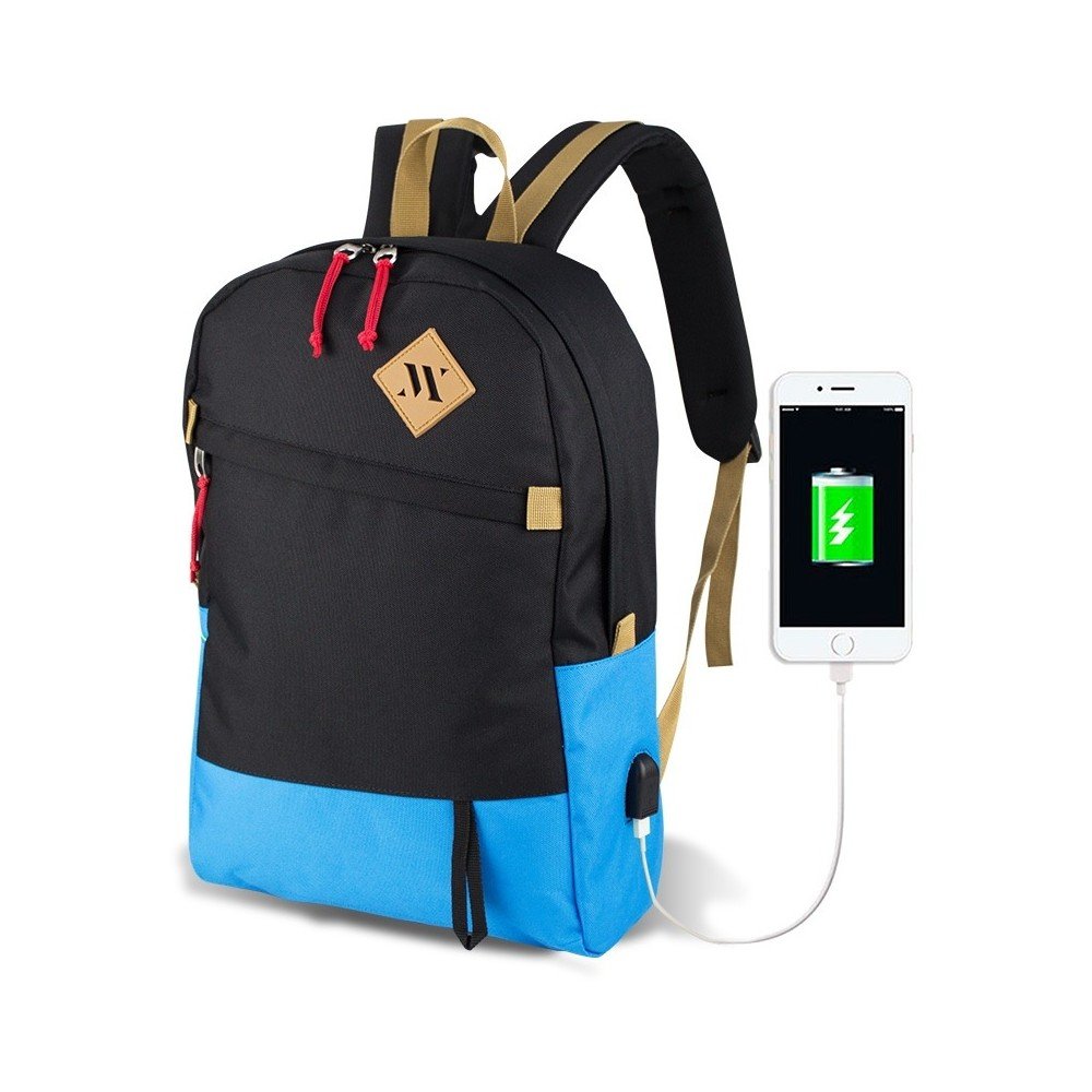 Černo-tyrkysový batoh s USB portem My Valice FREEDOM Smart Bag v:1219806