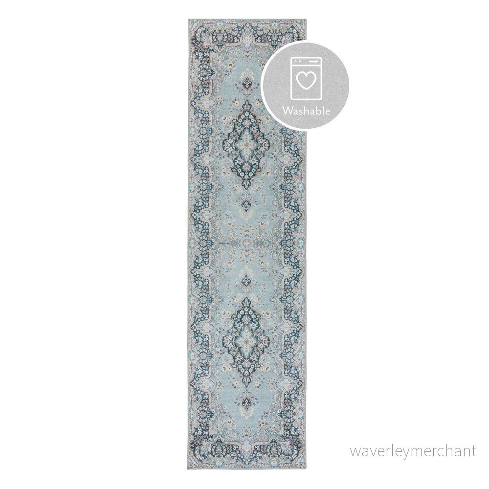 Tyrkysový pratelný koberec běhoun 60x230 cm FOLD Colby – Flair Rugs v:1399193