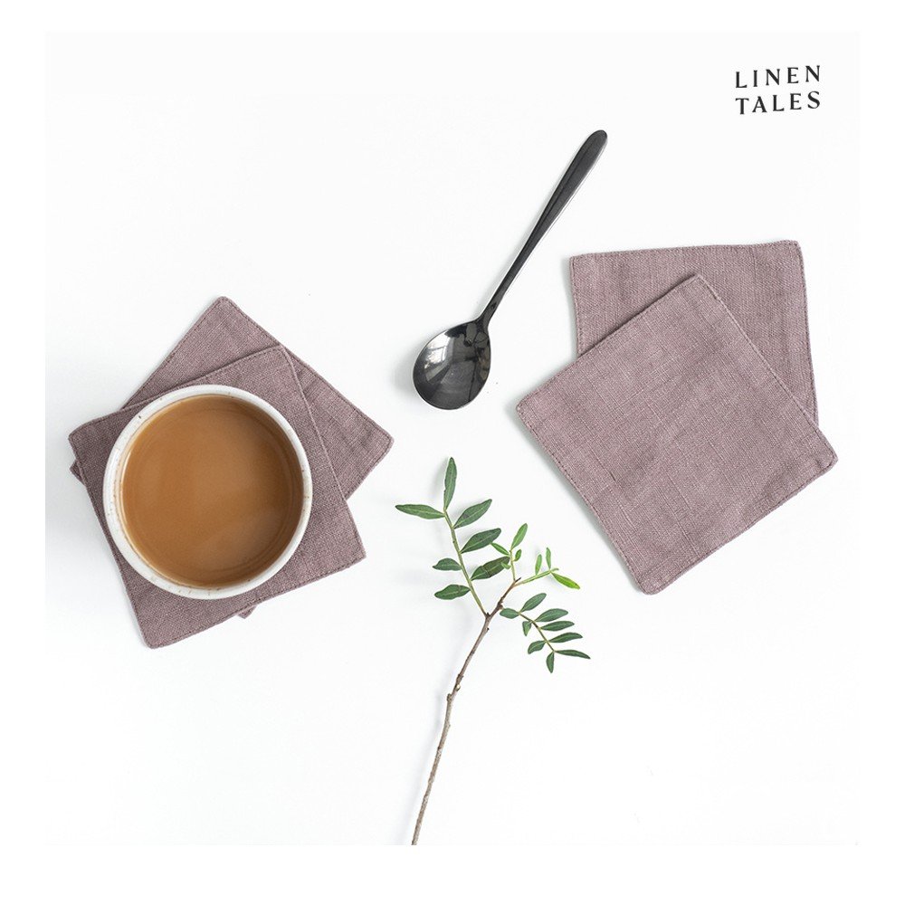 Růžové látkové podtácky v sadě 4 ks – Linen Tales v:1528162