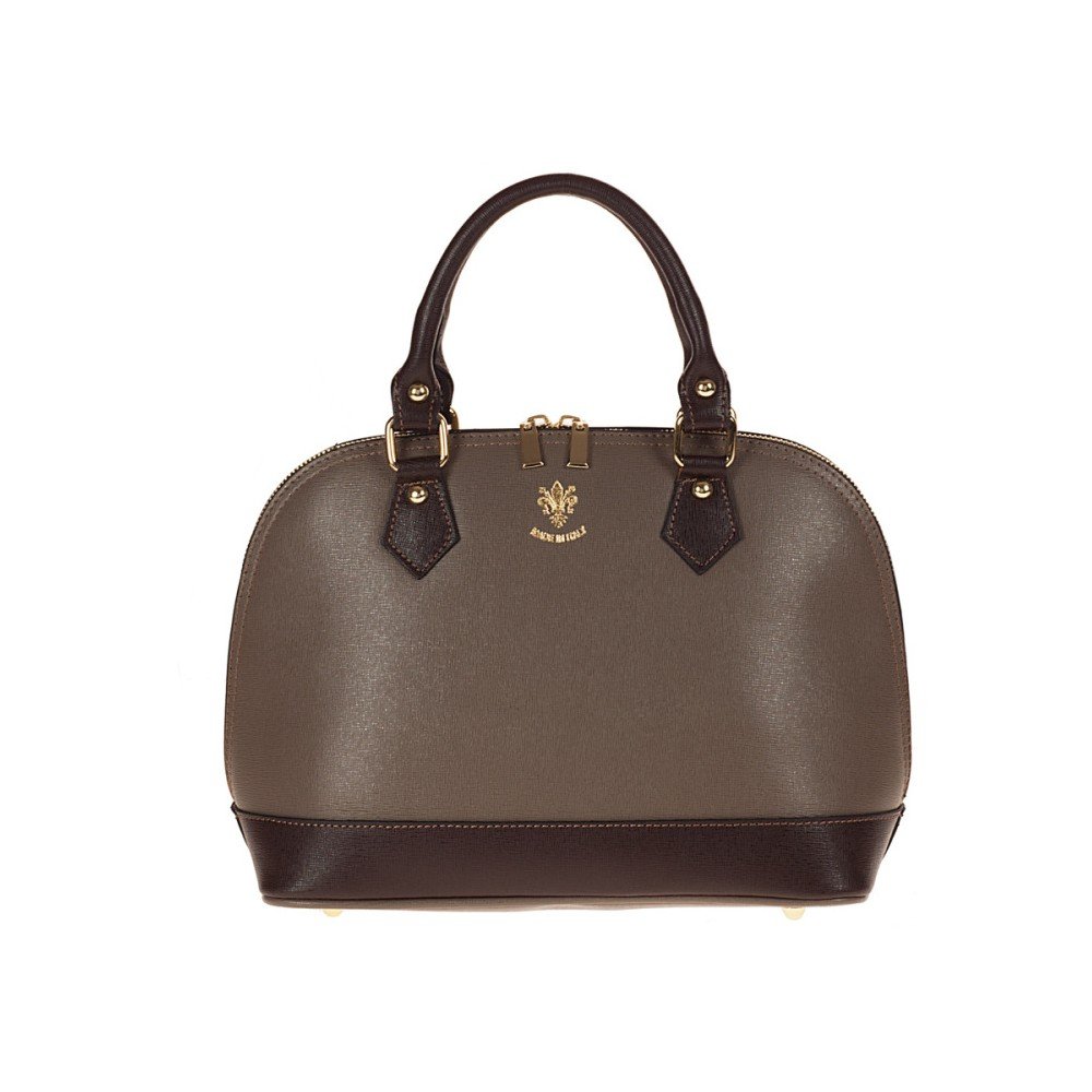 Šedohnědá kožená kabelka Giulia Bags Mimi v:859294