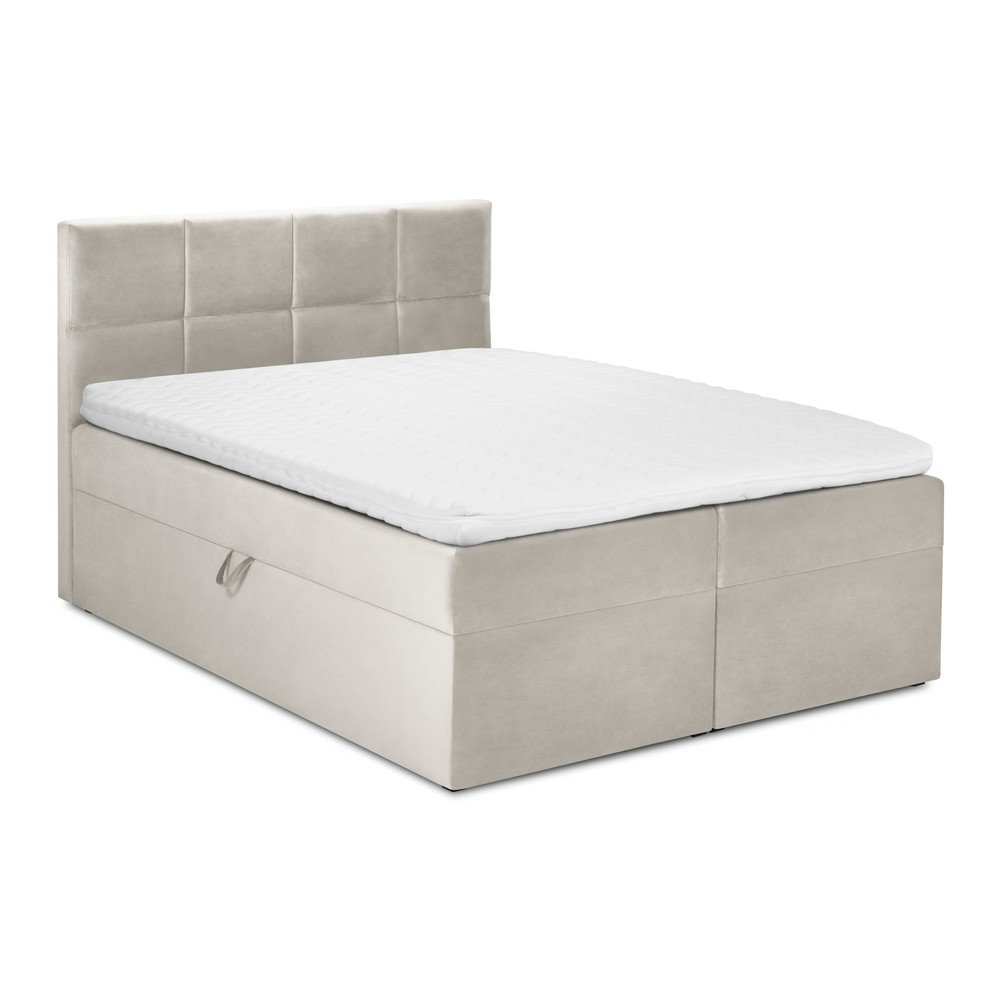 Béžová boxspring postel s úložným prostorem 160x200 cm Mimicry – Mazzini Beds v:1360031