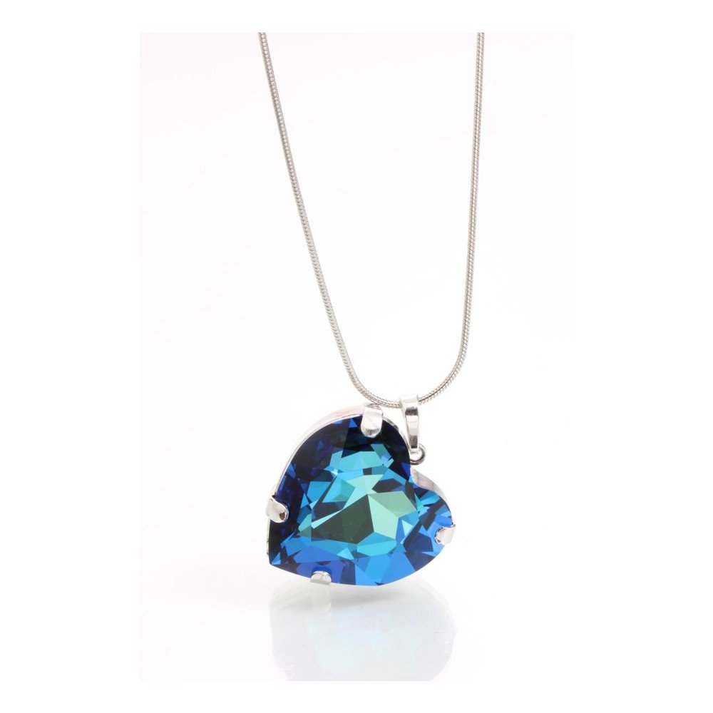 Náhrdelník se Swarovski Elements Laura Bruni Heart Aquamarine v:968996