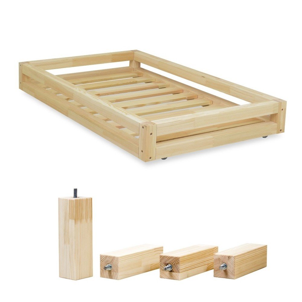 Set přírodní zásuvky pod postel a 4 prodloužených nohou Benlemi, pro postel 90 x 160 cm v:1118320