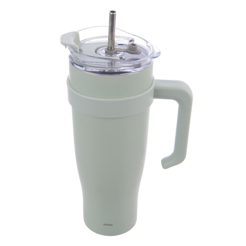 Šalvějově zelený termo hrnek s brčkem 1,2 l Termo – Orion v:1823288