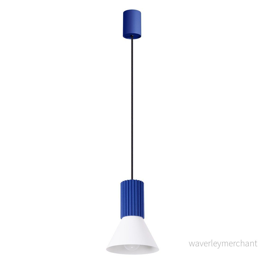Modré kovové závěsné svítidlo ø 14 cm Niru – Sollux v:1923344
