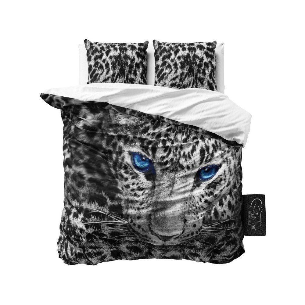 Šedé povlečení z mikroperkálu Sleeptime Cheetah, 240 x 220 cm v:905444
