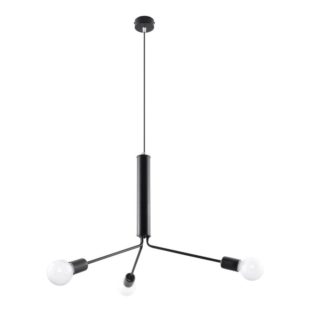 Černé závěsné svítidlo s kovovým stínidlem ø 74 cm Donato – Sollux v:990586