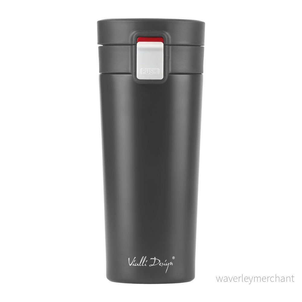 Černý cestovní termohrnek Vialli Design Fuori, 400 ml v:1372533
