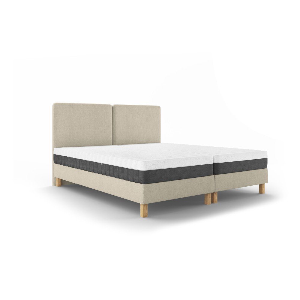 Béžová čalouněná dvoulůžková postel s roštem 140x200 cm Lotus – Mazzini Beds v:1437045