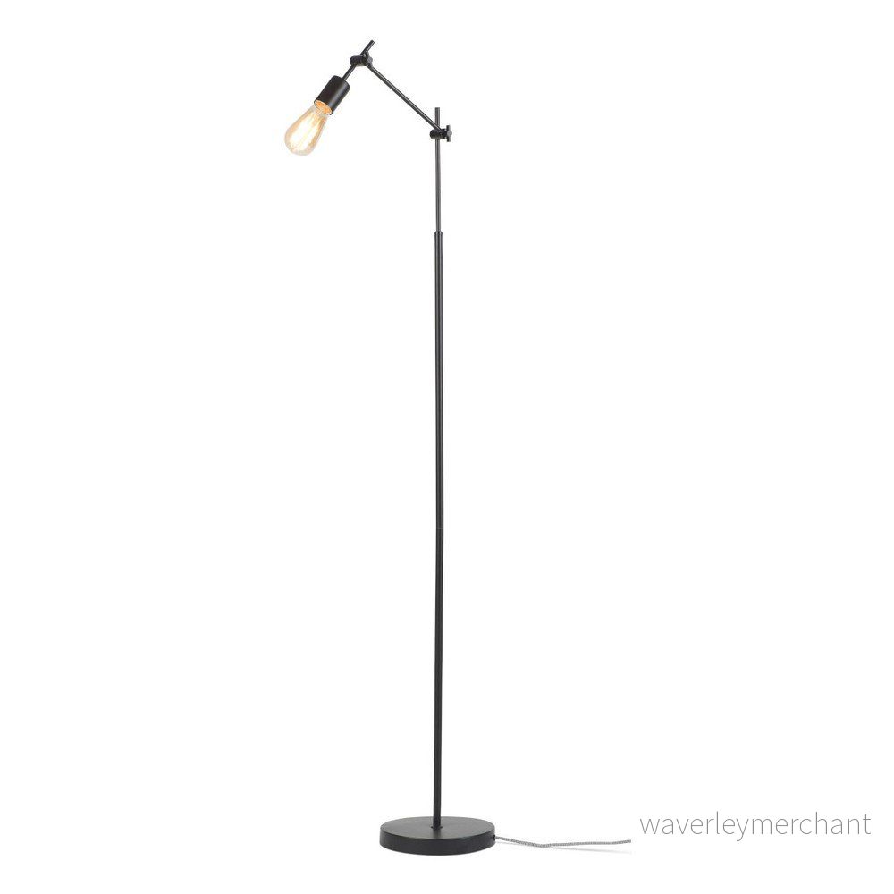 Černá stojací lampa s kovovým stínidlem Sheffield – it's about RoMi v:1167176