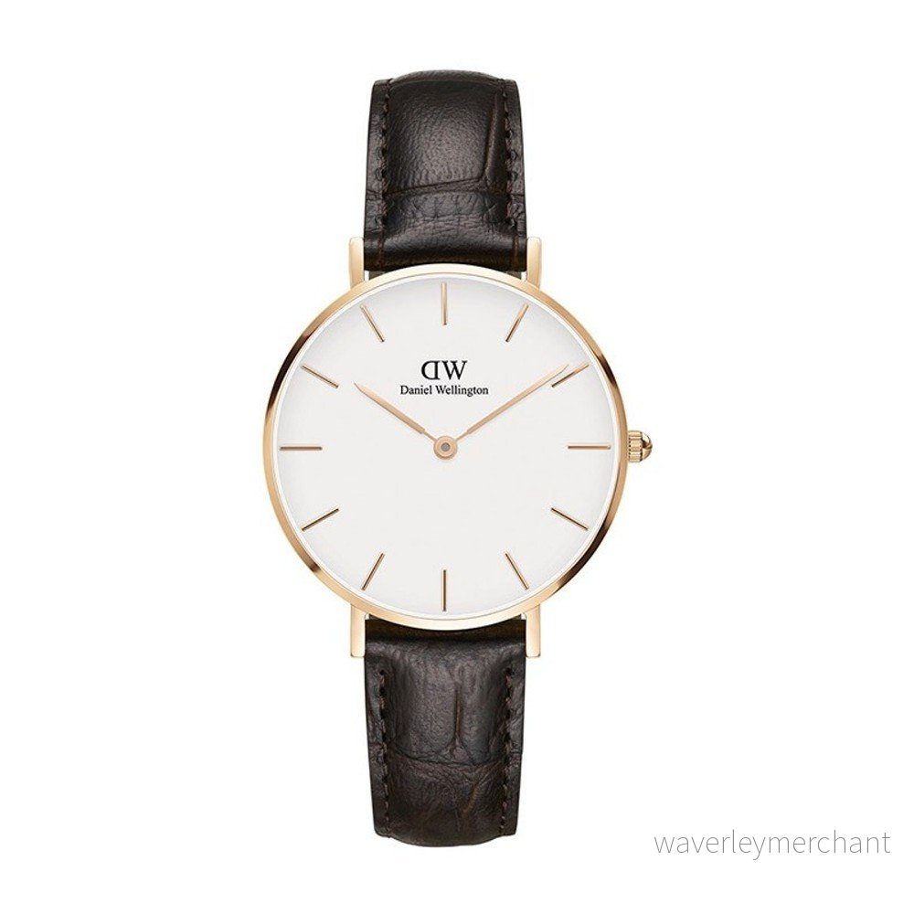 Dámské hodinky s černým páskem Daniel Wellington Petite York Rose, ⌀ 32 mm v:902638