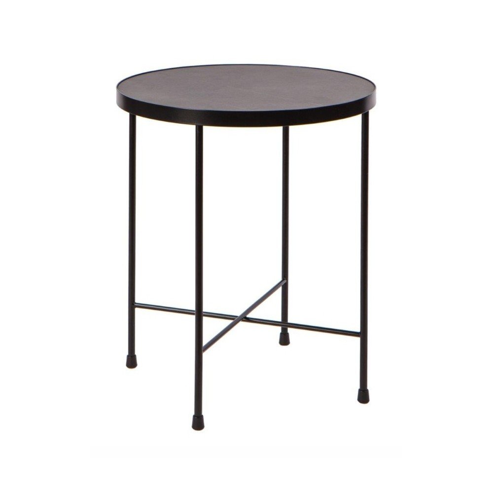 Černý kovový odkládací stolek Nørdifra Marble, ⌀ 43 cm v:1292934