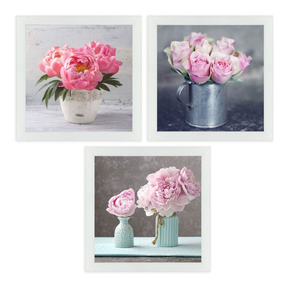 Sada 3 obrazů v rámu Unimasa Peonies v:791378