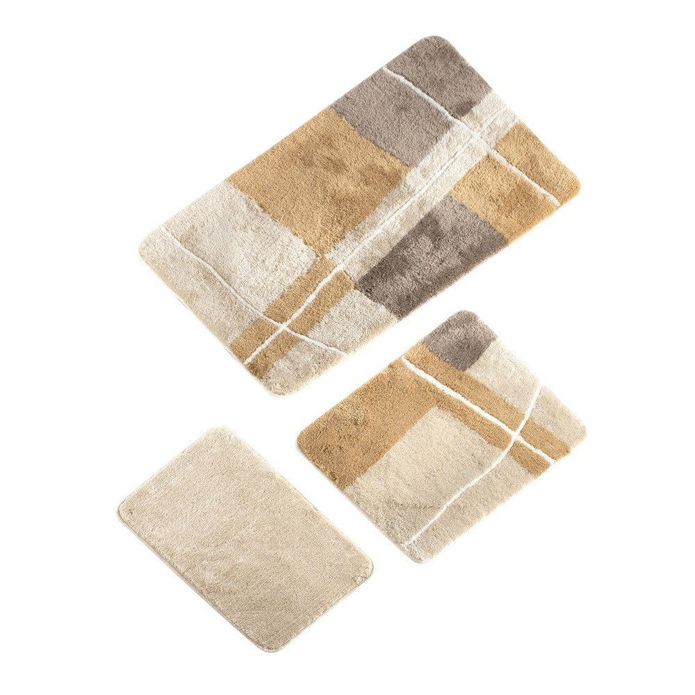 Sada 3 hnědo-béžových koupelnových předložek Verge Bath Mat Lo v:1156058