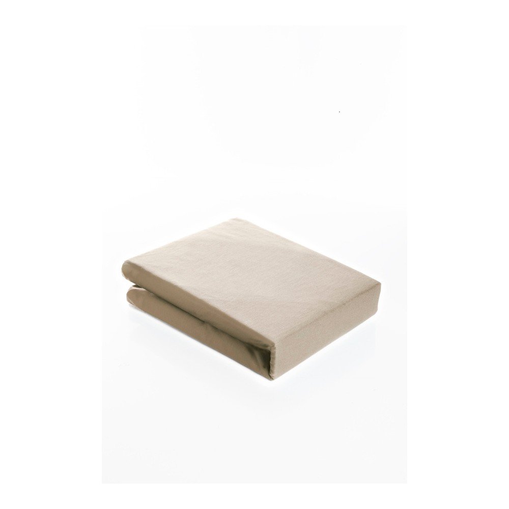 Béžové elastické bavlněné prostěradlo Fitted Sheet Pareyo, 140 x 200 cm v:1109096
