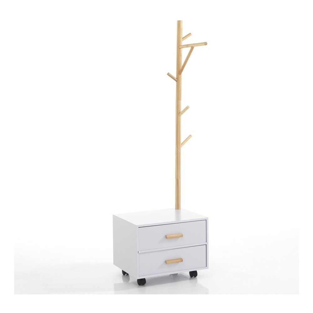 Bílý noční stolek s věšákem na levé straně Tomasucci Tree v:1025698