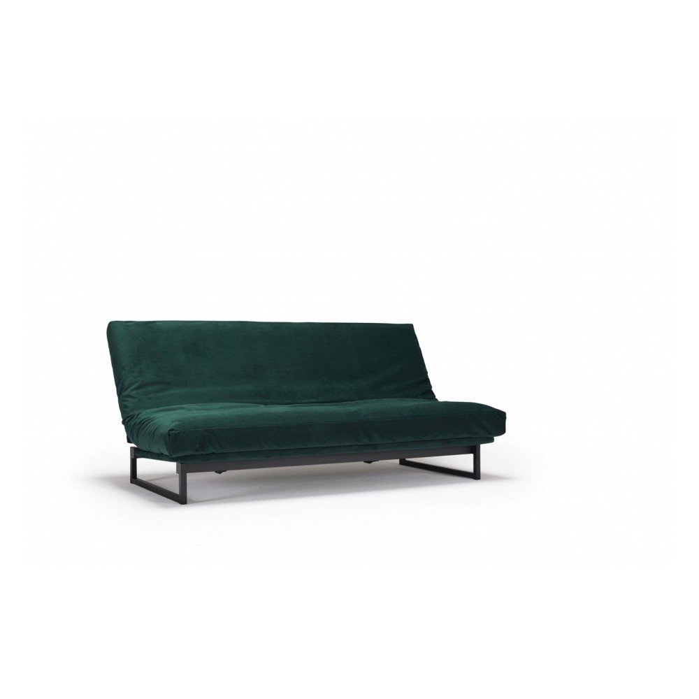 Tmavě zelená rozkládací pohovka se snímatelným potahem Innovation Fraction Velvet Forest Green, 97 x 200 cm v:1305856