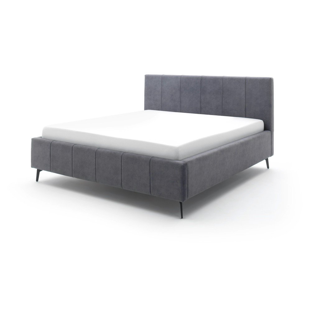 Antracitová čalouněná dvoulůžková postel s úložným prostorem s roštem 160x200 cm Lizzano – Meise Möbel v:1449086