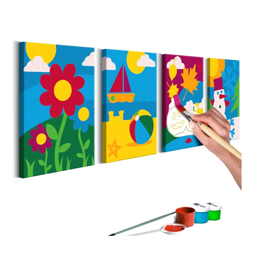 DIY set na tvorbu vlastního čtyřdílného obrazu na plátně Artgeist Four Seasons, 44 x 165 cm v:1319858