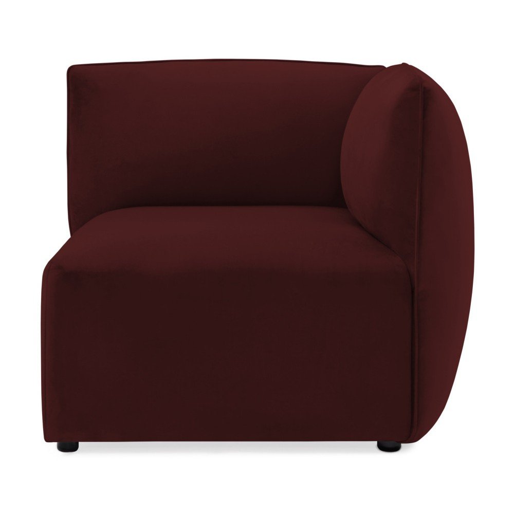Vínově červený pravý rohový modul pohovky Vivonita Velvet Cube v:953588