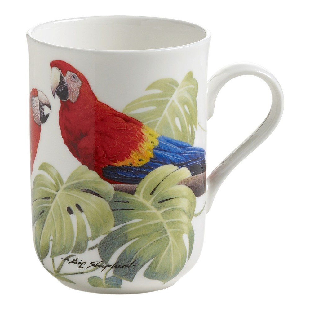 Hrnek z kostního porcelánu Maxwell & Williams Birds Scarlet Macaws, 330 ml v:1029812