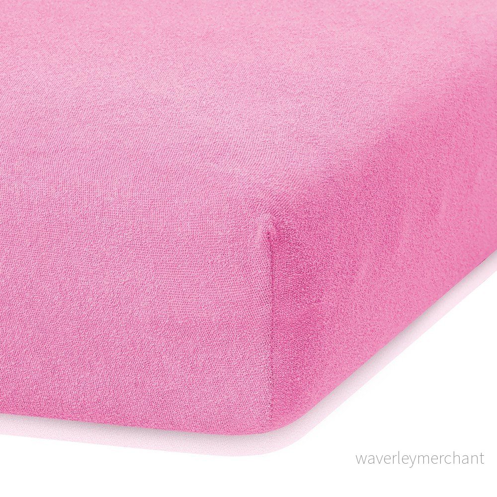 Tmavě růžové elastické prostěradlo s vysokým podílem bavlny AmeliaHome Ruby, 80/90 x 200 cm v:1279476