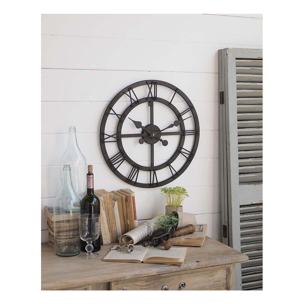 Nástěnné hodiny Orchidea Milano Industrial Rusty Black, ⌀ 50 cm v:941232