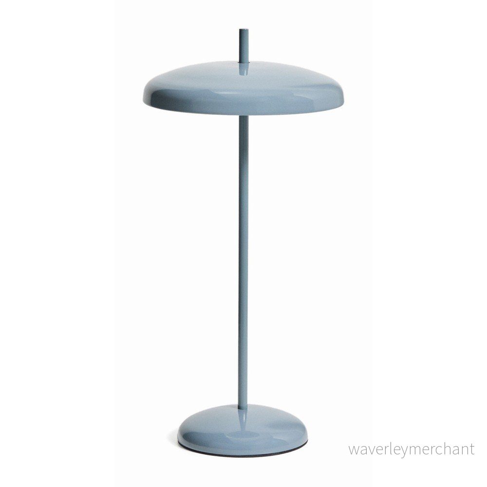 Modrá LED stmívatelná stolní lampa s kovovým stínidlem Porte – Kave Home v:1919620