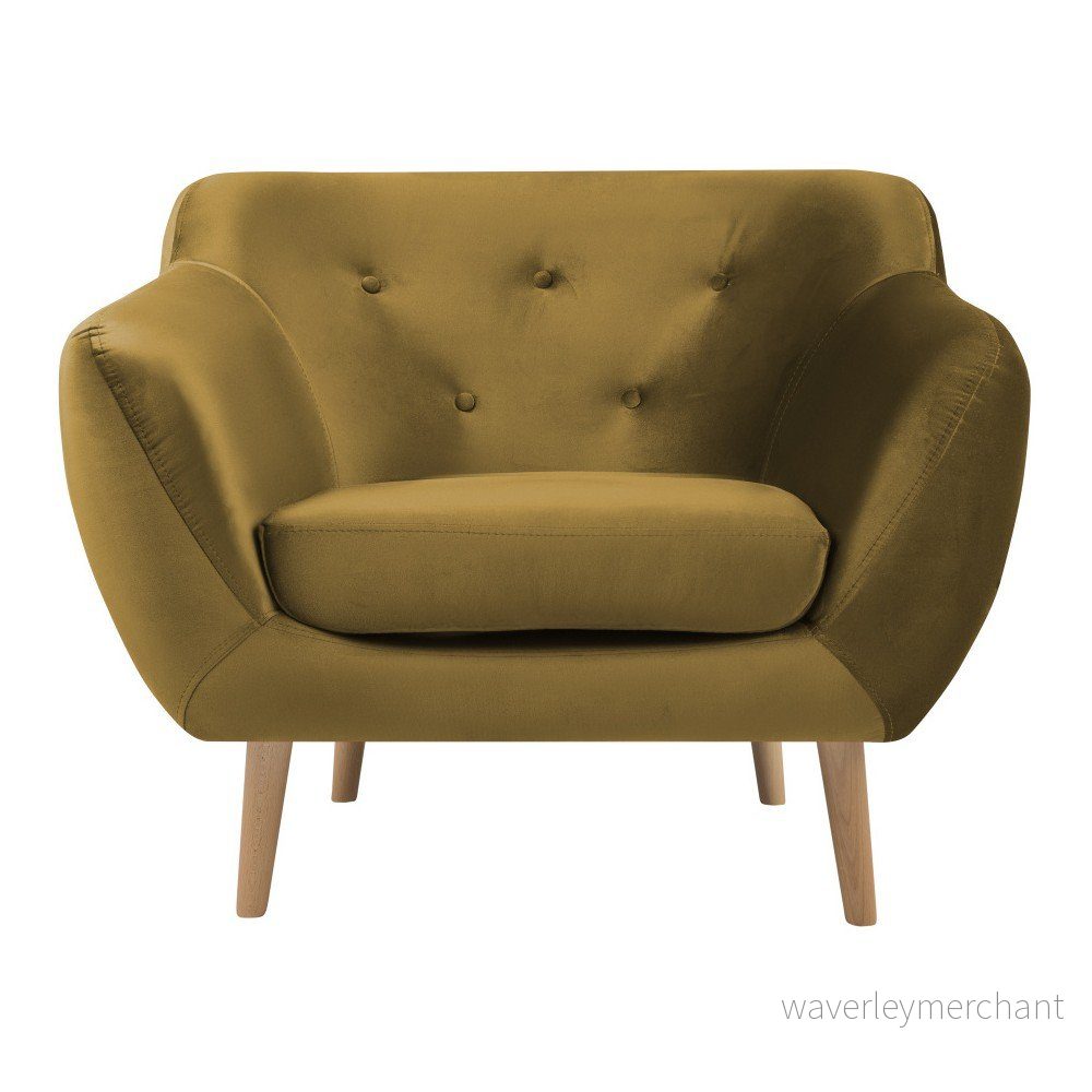 Hořčicově žluté křeslo Mazzini Sofas Amelie v:983840