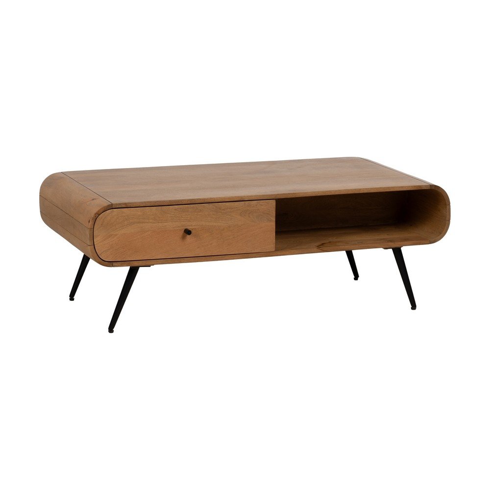 Konferenční stolek z masivu mindi v přírodní barvě 60x120 cm Mahón – Ixia v:1766586