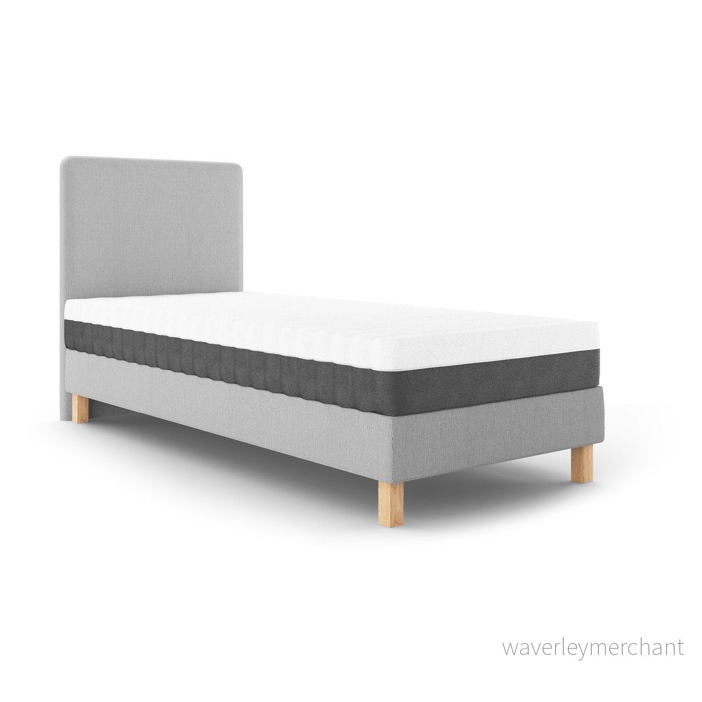 Světle šedá čalouněná jednolůžková postel s roštem 90x200 cm Lotus – Cosmopolitan Design v:1437033