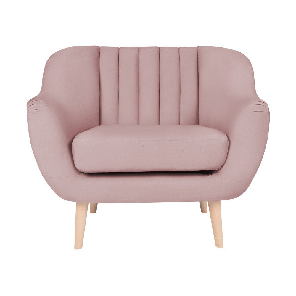 Růžové křeslo Micadoni Home Vincente v:990804