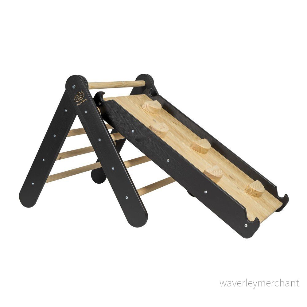 Černý pikler trojúhelník z borovicového dřeva 46x87x60 cm Montessori – Meowbaby v:1821966